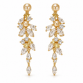 Champagne Pearl & Crystal Vine Drop Earrings