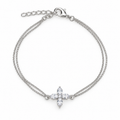Minimalist Double-Strand Cubic Zirconia Cross Bracelet