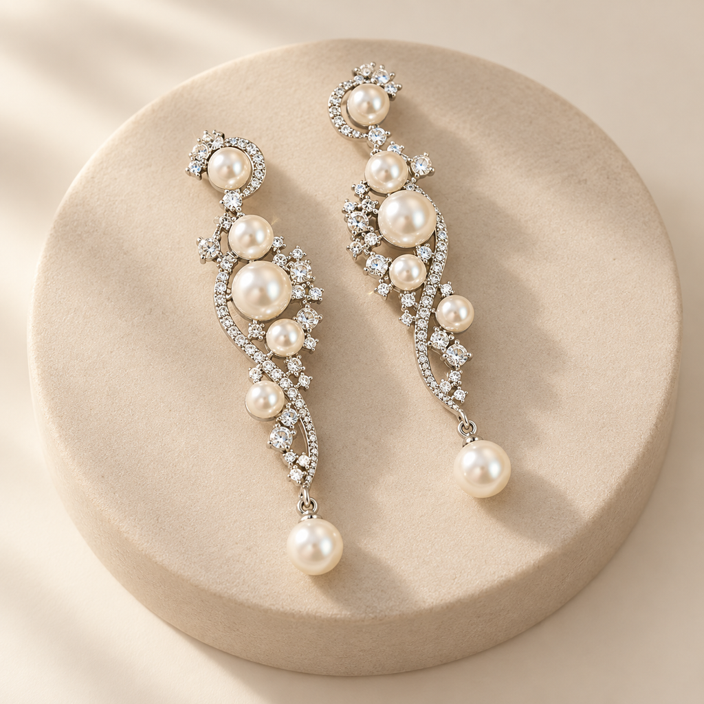 Opaline Pearl Cascade Earrings