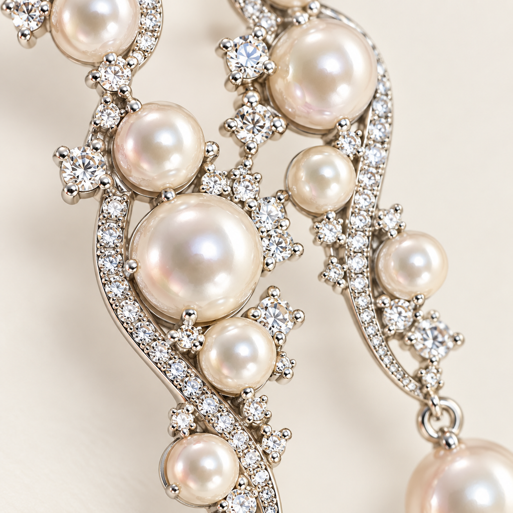Opaline Pearl Cascade Earrings