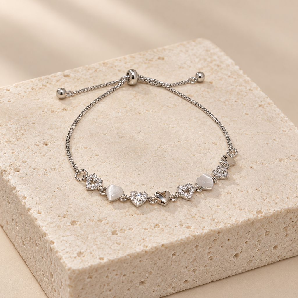 Moonlit Heart Slider Bracelet