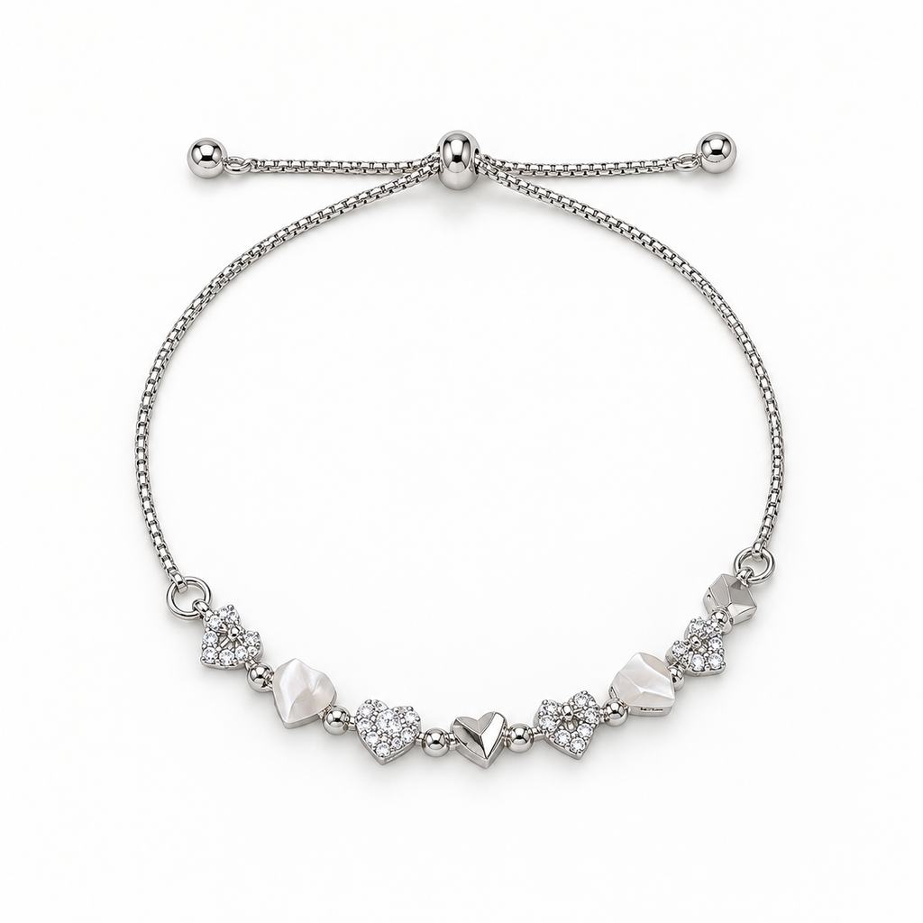 Moonlit Heart Slider Bracelet