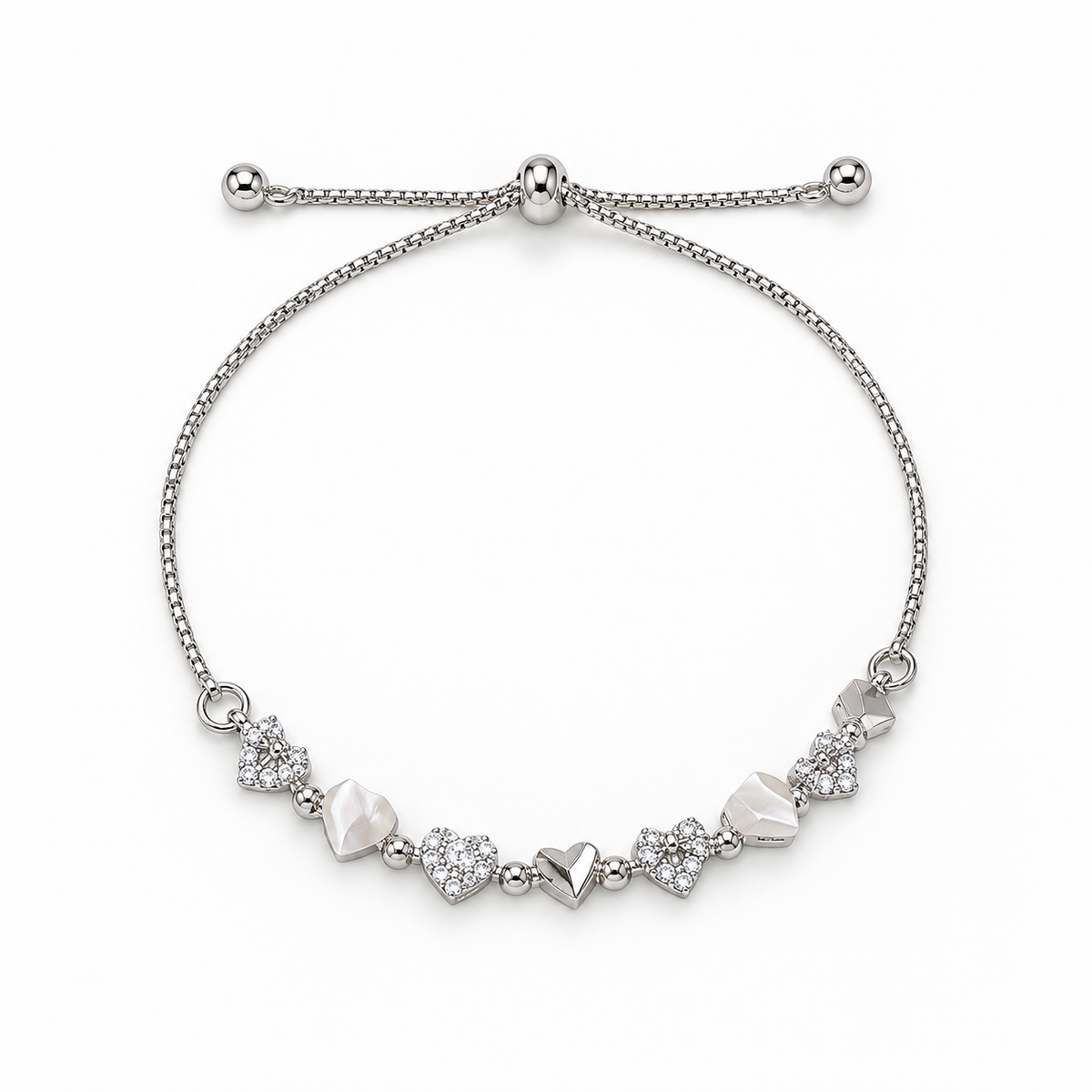 Moonlit Heart Slider Bracelet