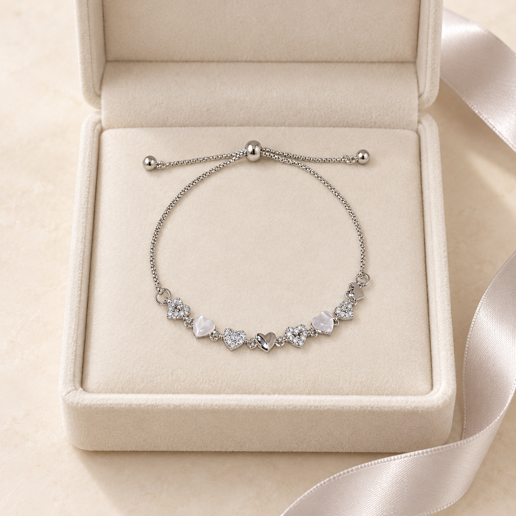 Moonlit Heart Slider Bracelet