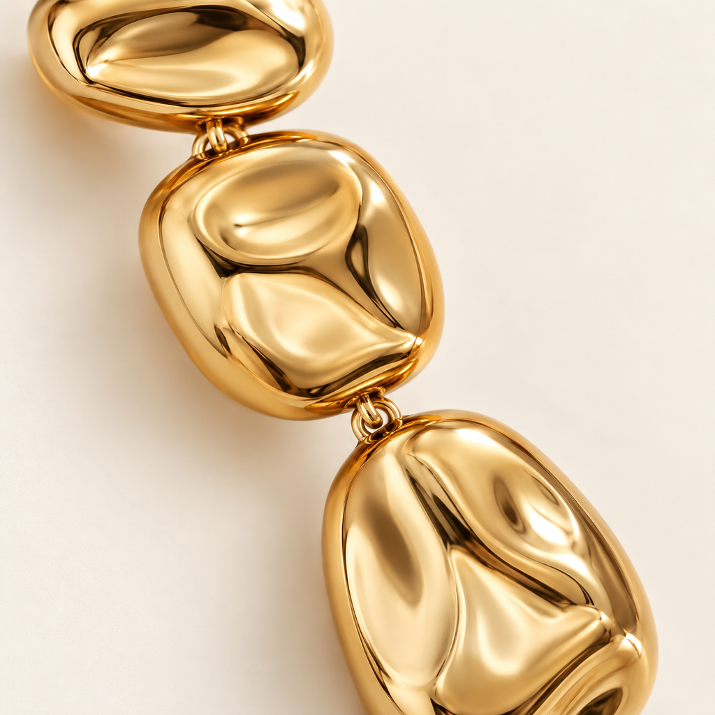 Modern Irregular Hammered Drop Earrings in High-Shine Finish