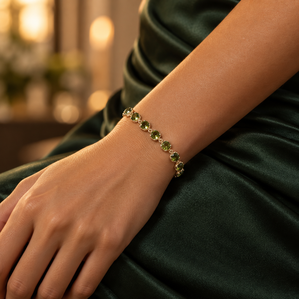 Verdant Gem Tennis Bracelet