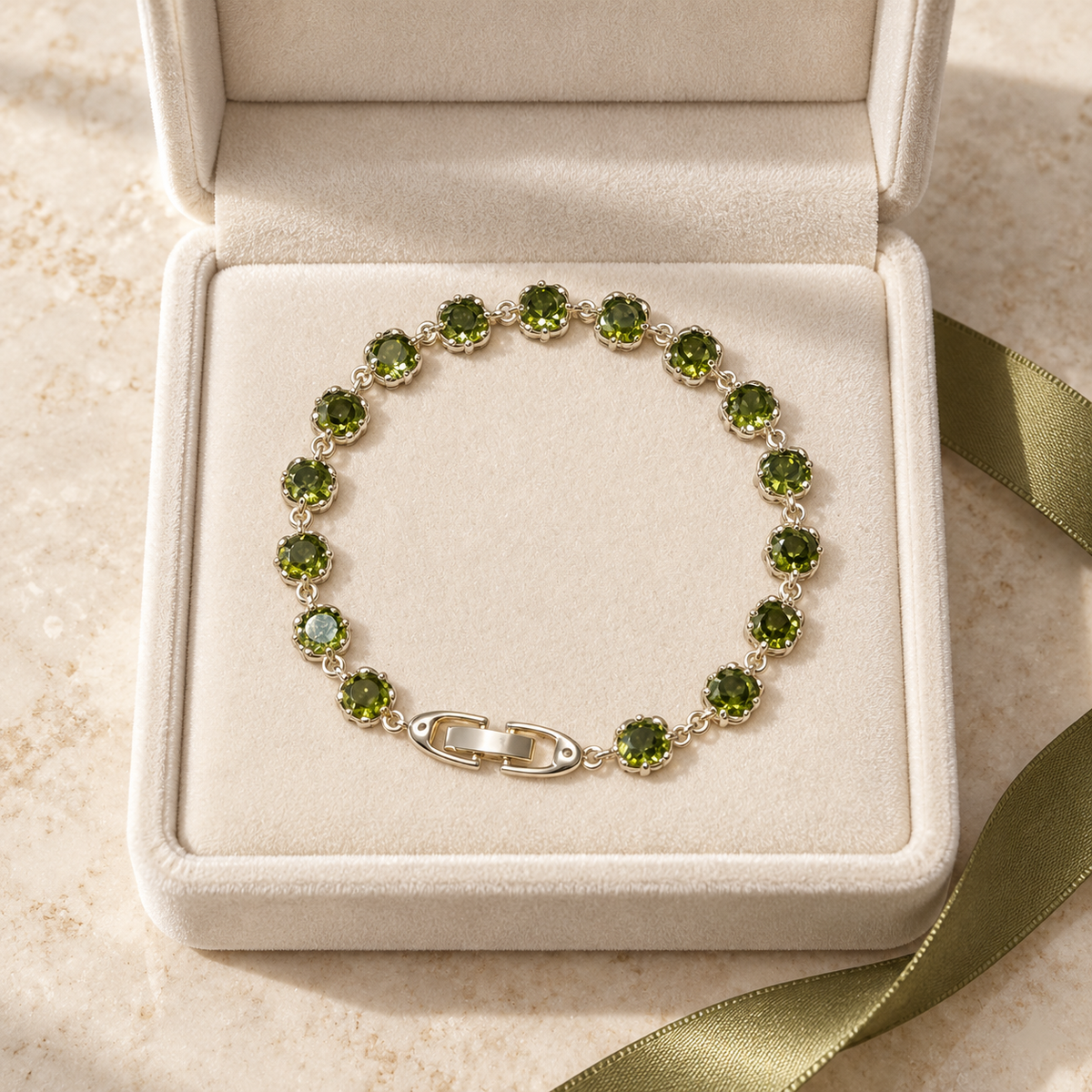 Verdant Gem Tennis Bracelet