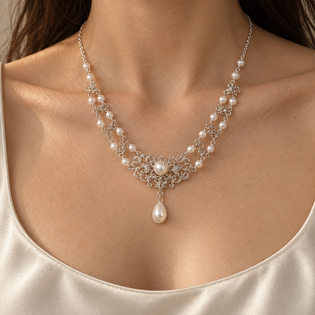 Sparkling Pavé Teardrop Tassel Choker Necklace