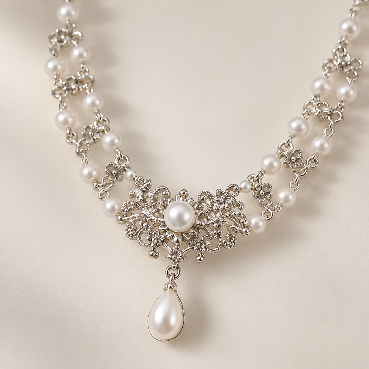 Sparkling Pavé Teardrop Tassel Choker Necklace