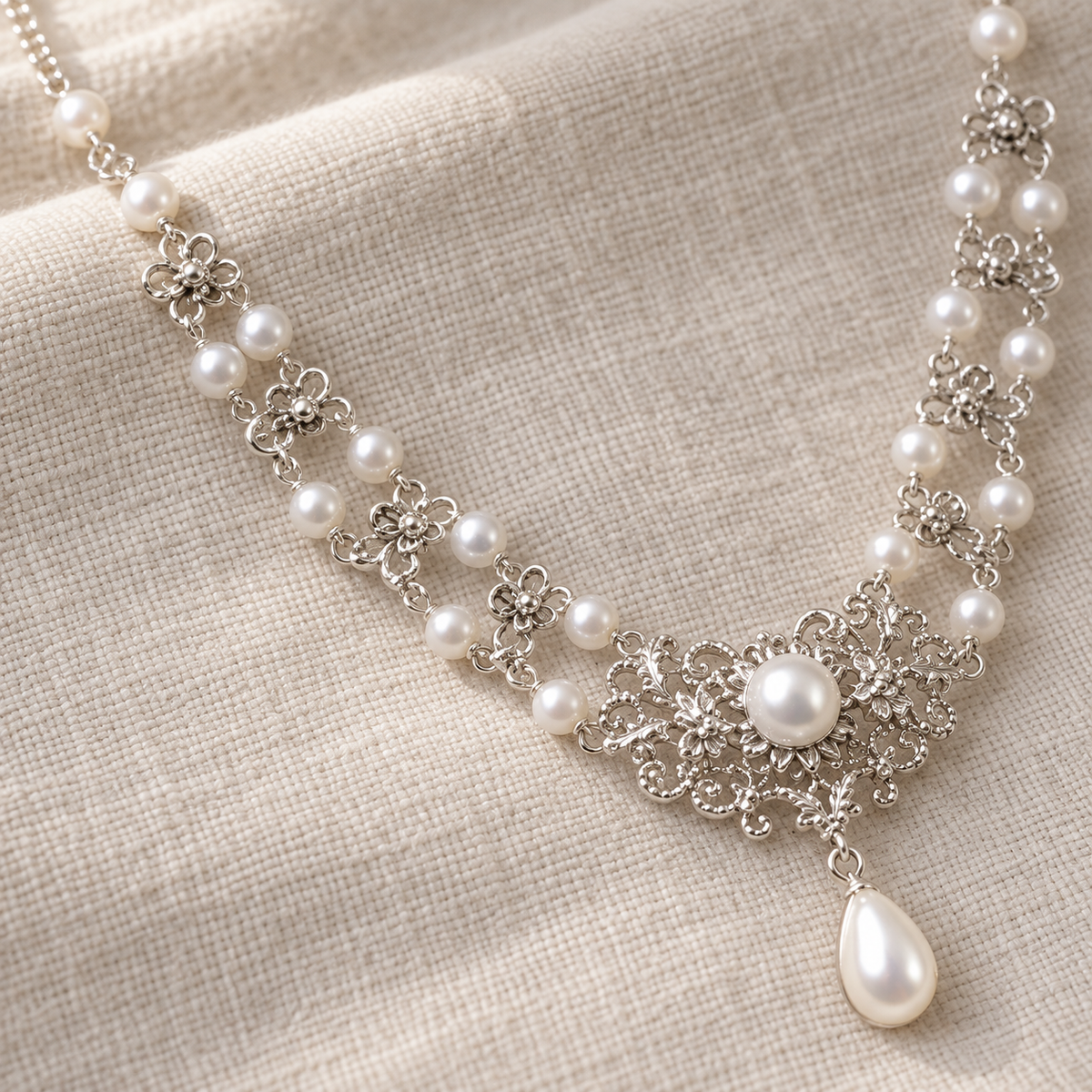 Sparkling Pavé Teardrop Tassel Choker Necklace