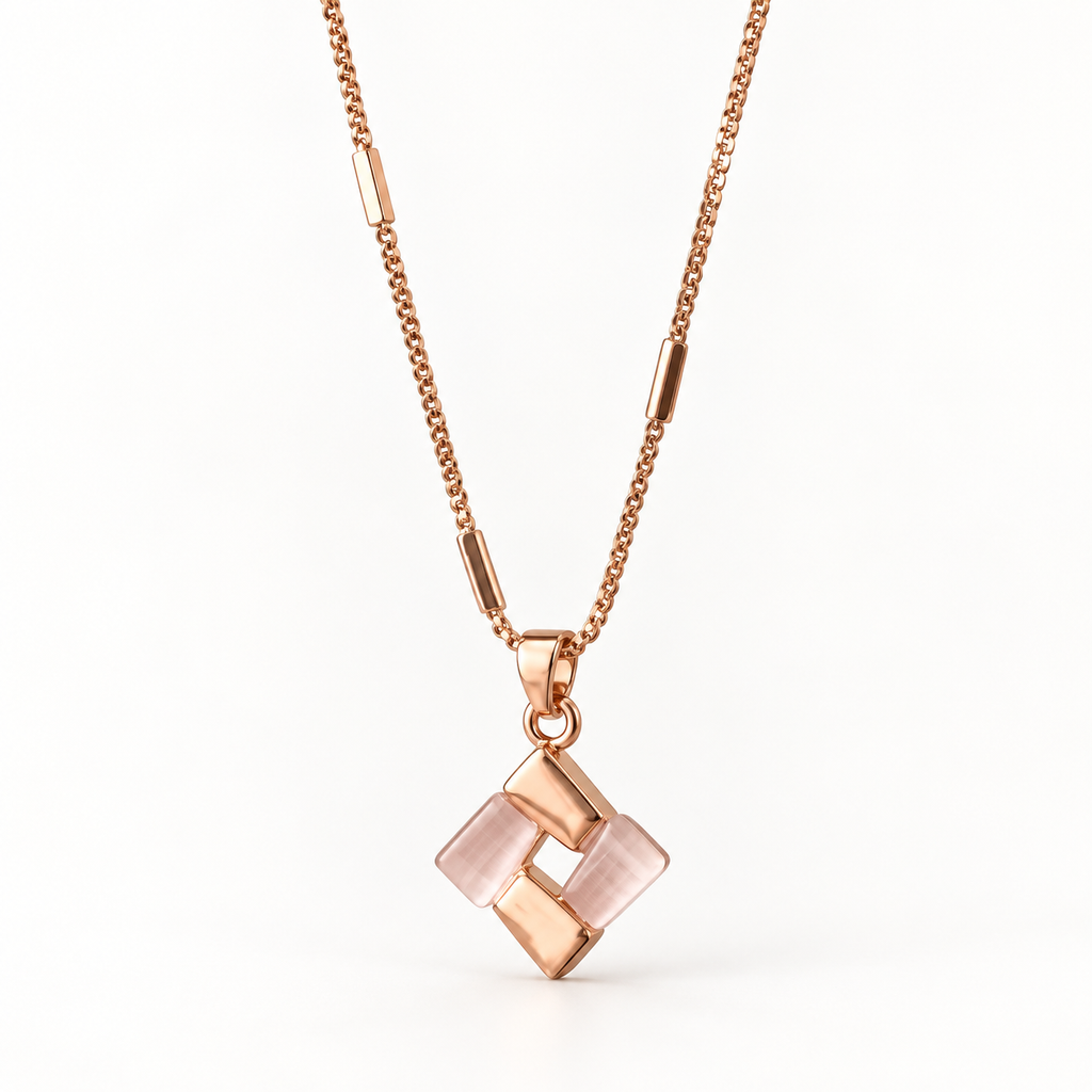 Rosé Geometric Pendant Necklace